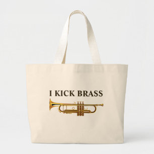 I Kick Brass Golden Trumpet Jumbo Stoffbeutel