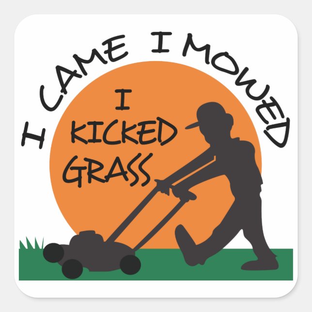 I Kickgrass Quadratischer Aufkleber (Vorderseite)