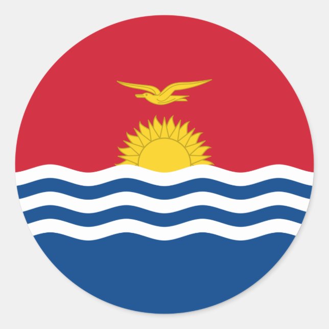 I-Kiribati-Flagge, Flagge Kiribatis Runder Aufkleber (Vorderseite)