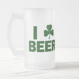 I Kleeblatt-Bier Mattglas Bierglas