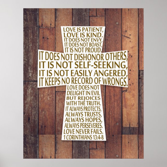 I Korinther 13:4-8 Bibelverse Liebe ist Patient Poster (Vorne)