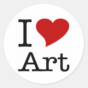 I Kunst der Liebe-(i-Herz) Runder Aufkleber
