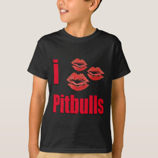 I küsst Liebe Pitbull Hunde, Lippenstift T-Shirt
