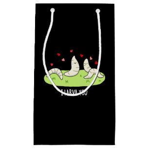 I Larvae You Funny Larvae Liebe Puff Dark BG Kleine Geschenktüte