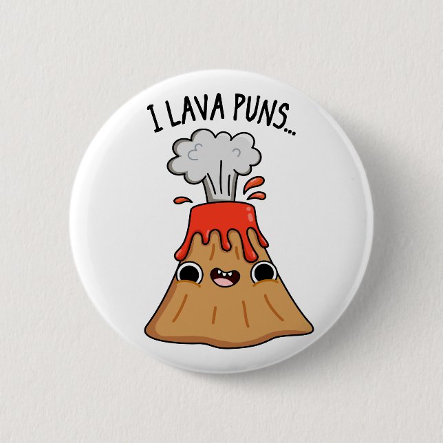 I Lava Puns Funny Geology Volcano Pun Button (Vorderseite)