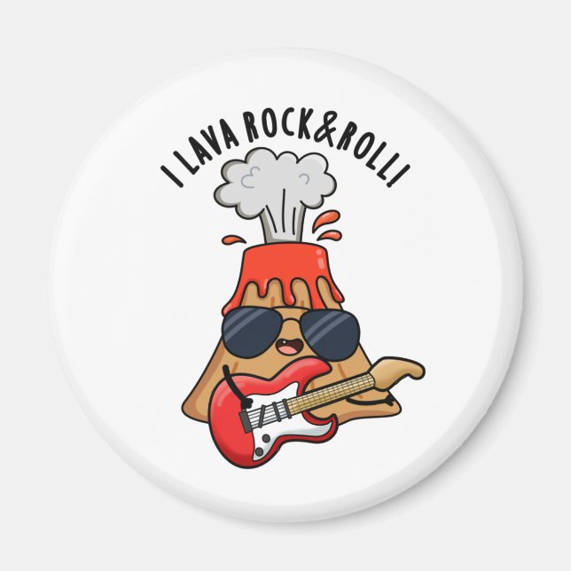 I Lava Rock and Roll Funny Volcano Pub Magnet (Vorne)