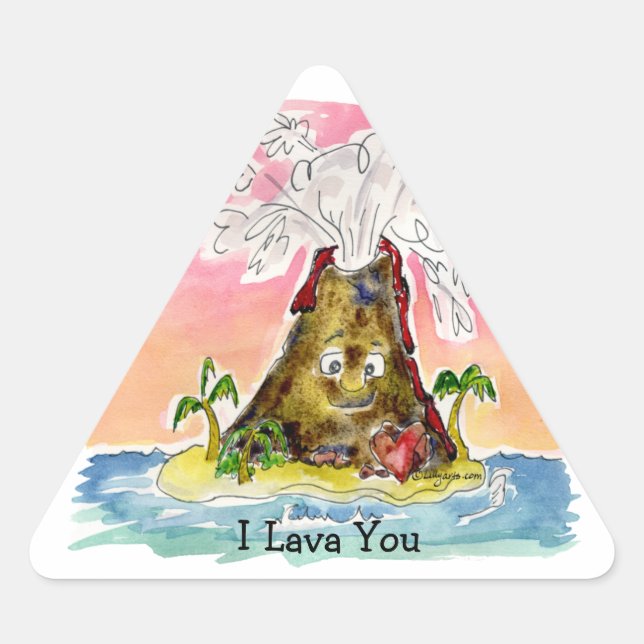 I Lava You Dreieckiger Aufkleber (Vorderseite)