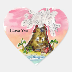 I Lava You Herz-Aufkleber
