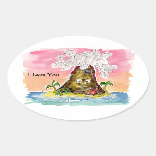 I Lava You Ovaler Aufkleber