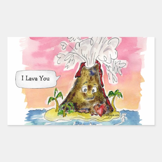 I Lava You Rechteckiger Aufkleber (Vorderseite)