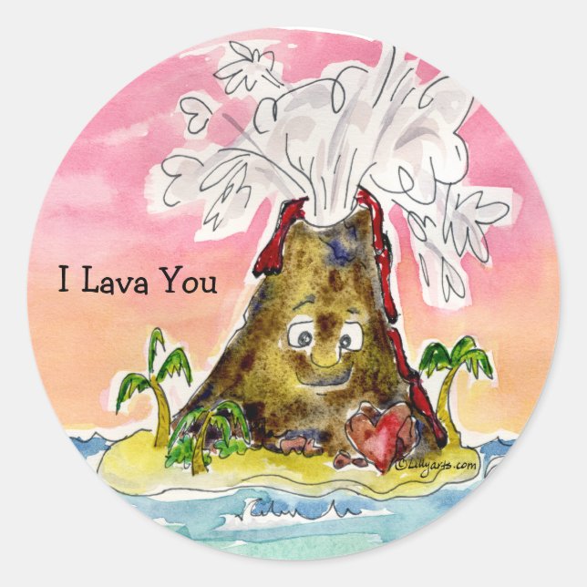 I Lava You Runder Aufkleber (Vorderseite)