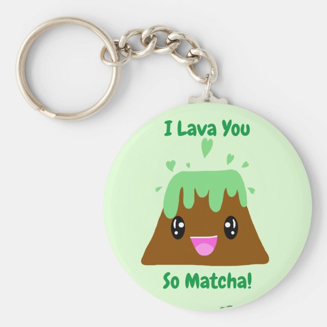 I Lava You So Matcha Kawaii Green Tee Lava Cake Schlüsselanhänger (Vorne)