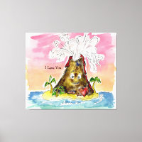 I Lava You Volcano toile étirée