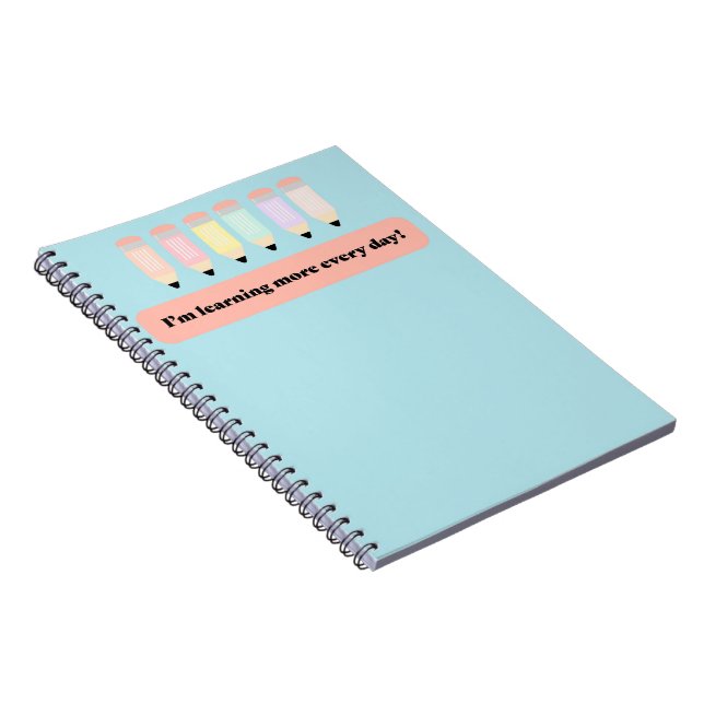 I Learn More Every Day!" Notebook Cover - Inspirin Notizblock (Rechte Seite)