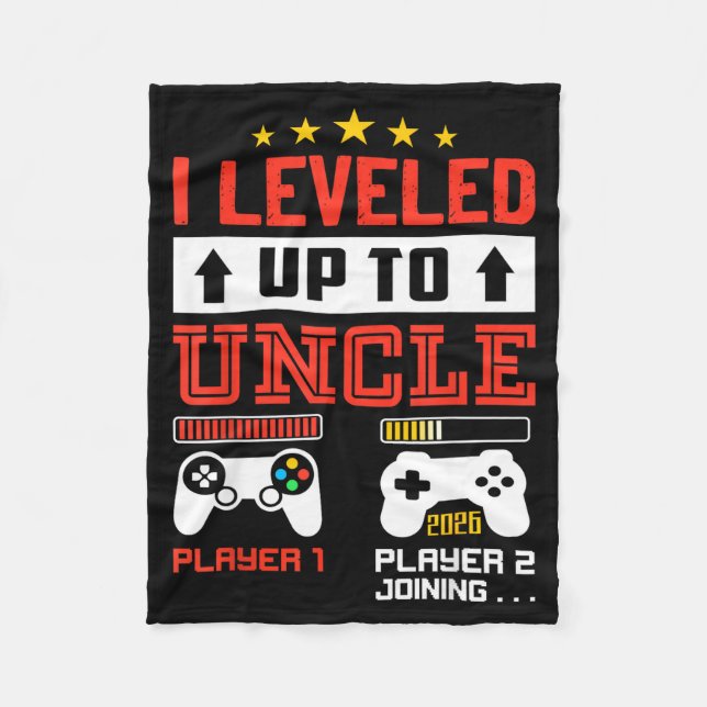 I Leveled Up To Uncle 2026 I'm Going To Be Uncle 2 Fleecedecke (Vorderseite)