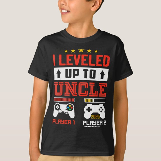 I Leveled Up To Uncle 2026 I'm Going To Be Uncle 2 T-Shirt (Vorderseite)