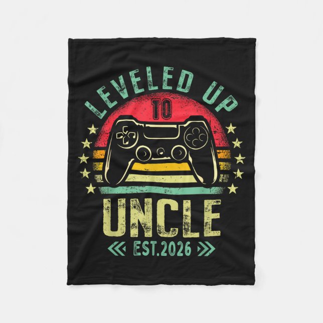 I Leveled Up To Uncle 2026 Promoted To Uncle Level Fleecedecke (Vorderseite)