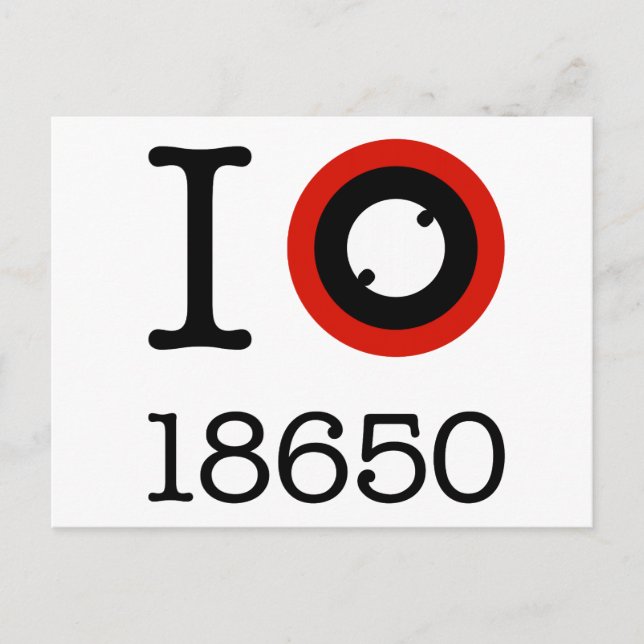 I Liebe 18650 Li-Ion-Akkus Postkarte (Vorderseite)