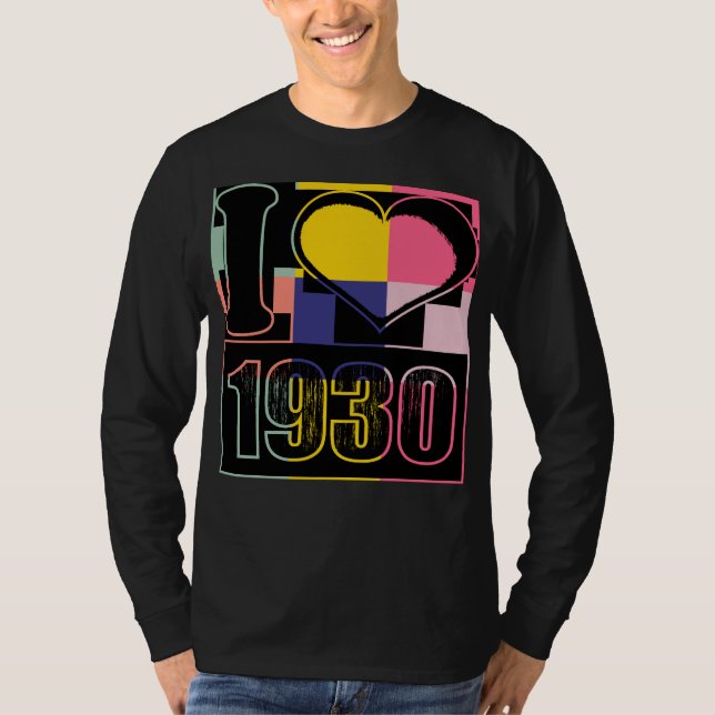 I Liebe 1930 - Pop Art Vintag T - Shirt (Vorderseite)