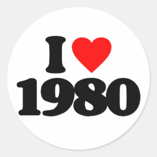 I LIEBE 1980 RUNDER AUFKLEBER