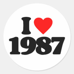 I LIEBE 1987 RUNDER AUFKLEBER