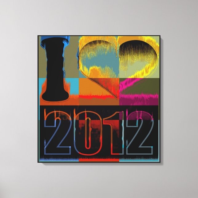 I Liebe 2012 - Leinwand mit kunstgeschmückten Bild (Vorderseite)