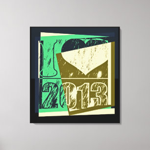 I Liebe 2013 - Pop Art Wrapped Canvas Leinwanddruck