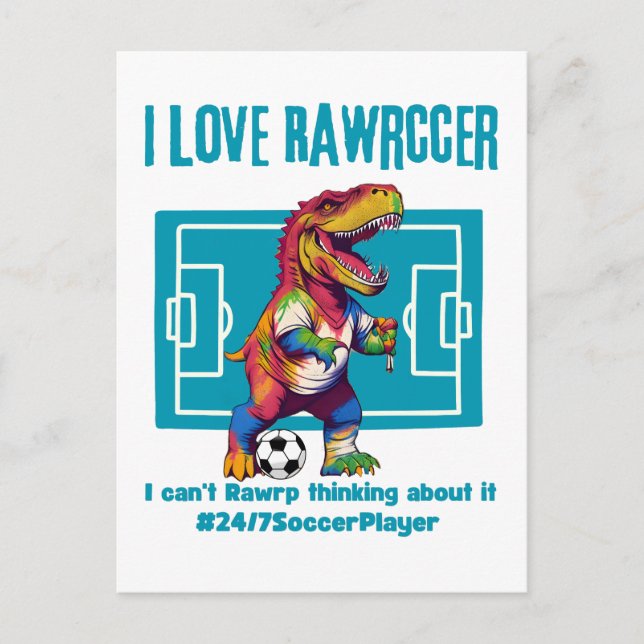 I Liebe 24/7 Fußballspieler Postkarte (Vorderseite)