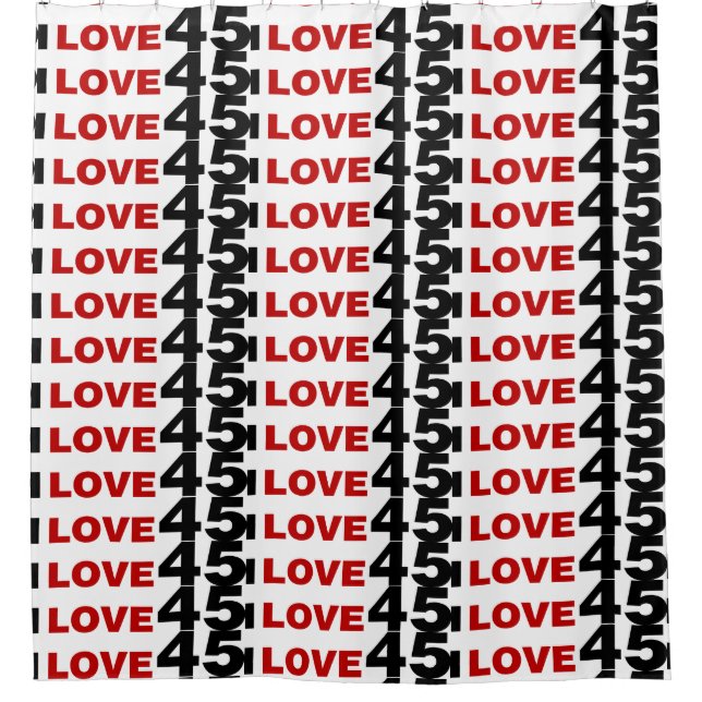 I Liebe 45 Duschvorhang (Vorderseite)
