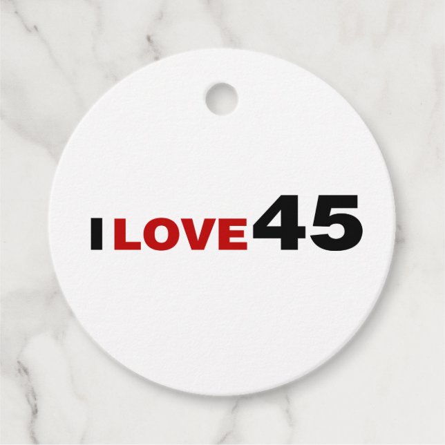 I Liebe 45 Geschenkanhänger (Vorderseite)