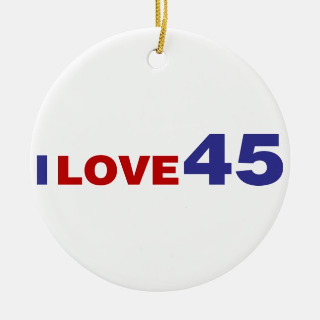 I Liebe 45 Keramik Ornament (Vorne)