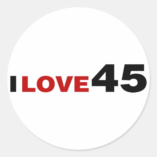 I Liebe 45 Runder Aufkleber (Vorderseite)