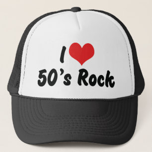 I Liebe 50er Rock Music Truckerkappe