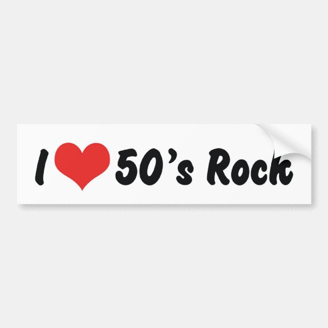 I Liebe 50's Rock'n Roll Autoaufkleber (Vorne)