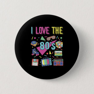 I Liebe 80er Kleidung für Frauen und Männer Party Button
