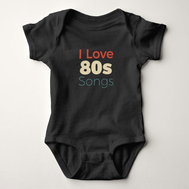 I Liebe 80er Songs Baby Strampler (Vorderseite)