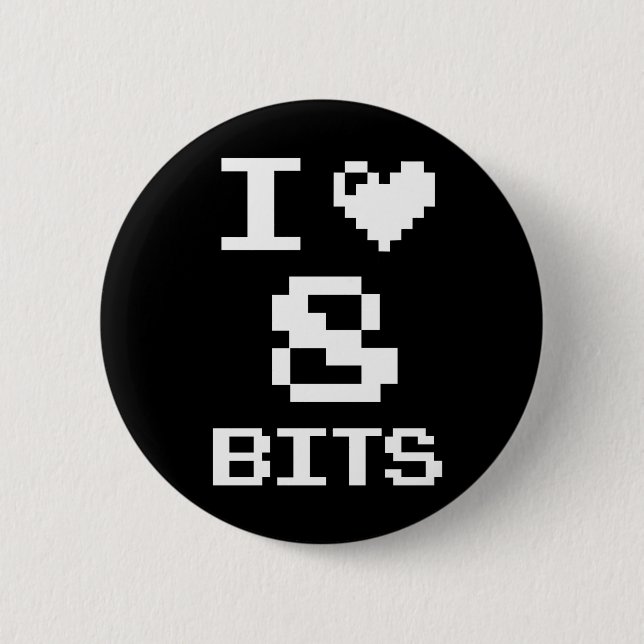 I Liebe 8 Bits Button (Vorderseite)