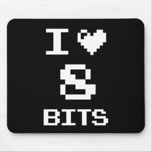 I Liebe 8 Bits, Gamer Geek Design Mousepad