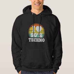 I Liebe 90er Techno Dance Music 90er Party Concert Hoodie