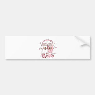 I Liebe a Latte Groovy Bubble Teatro Sociale Belli Autoaufkleber