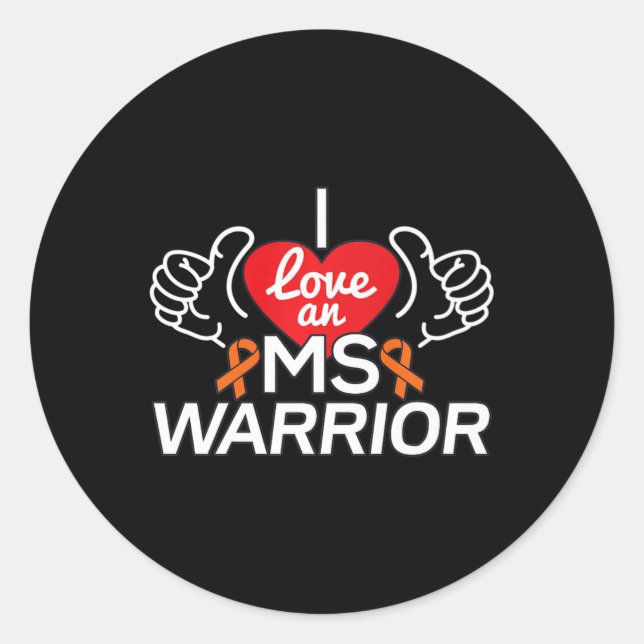I Liebe A Multiple Sklerose Frau Warrior Runder Aufkleber (Vorderseite)