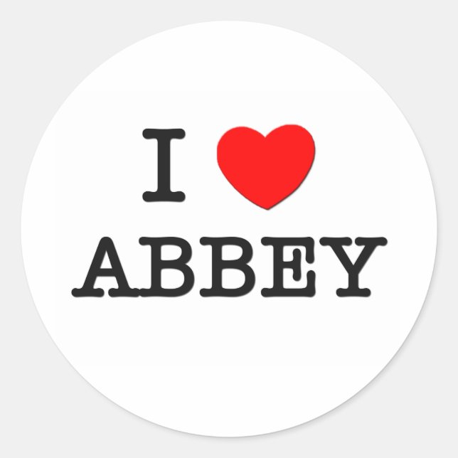 I Liebe Abbey Runder Aufkleber (Vorderseite)
