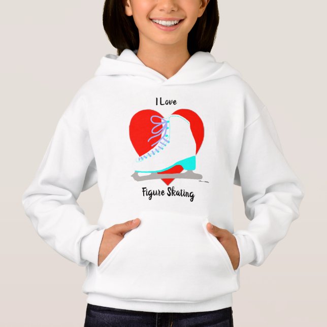 I Liebe Abbildung Skaten Niedlich Blue Ice Skate H Hoodie (Vorderseite)