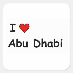 I Liebe Abu Dhabi Quadratischer Aufkleber