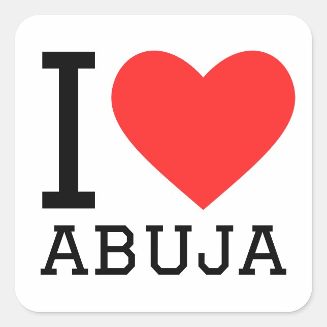 I Liebe abuja Quadratischer Aufkleber (Vorderseite)
