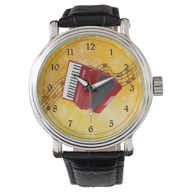 I Liebe Accordion Music Armbanduhr (Vorderseite)