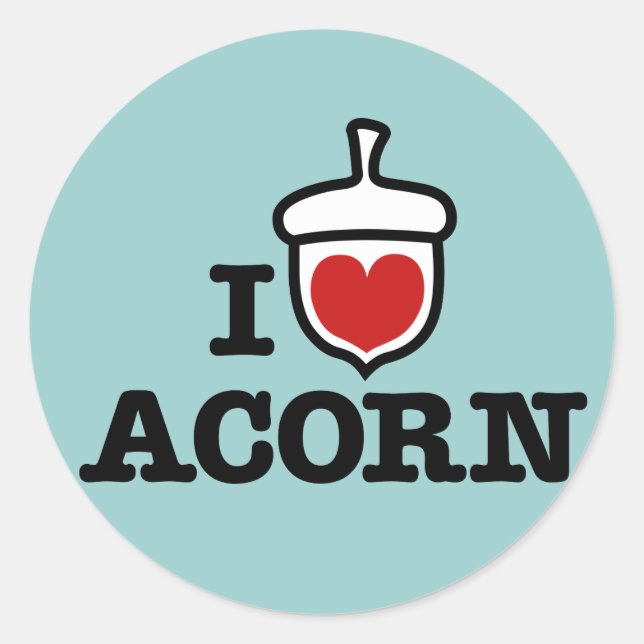 I Liebe Acorn Aufkleber (Vorderseite)