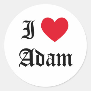 I Liebe Adam Runder Aufkleber