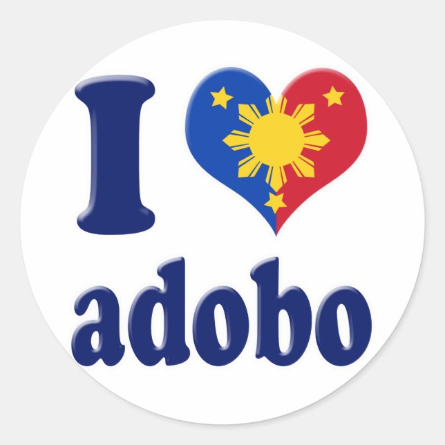 I Liebe Adobe Pinoy Runder Aufkleber (Vorderseite)