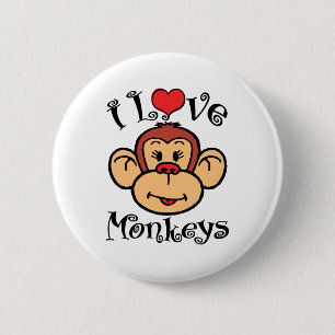 I Liebe Affen Button